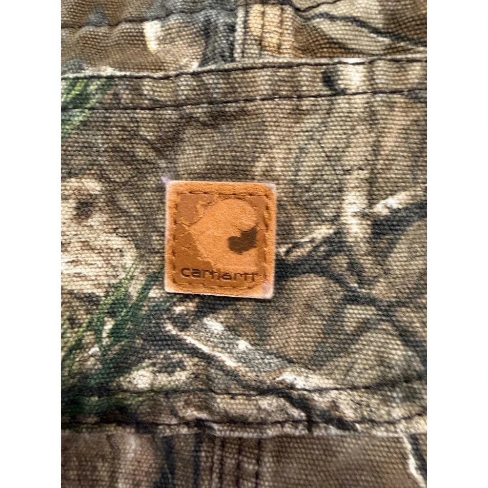 Carhartt Kids RealTree Camo Cotton Canvas Bib Overalls 24M Brown Camouflage